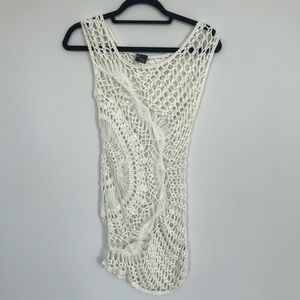 Sparkle & Fade Crochet Cream Cover Up